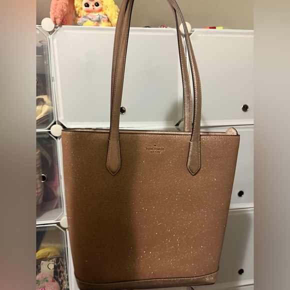 Kate Spade Glitter Rose Gold Sparkling Tote - Picture 2 of 11
